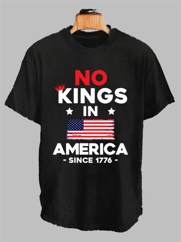 Mens "No King in America Since 1776" Print T Shirt 2